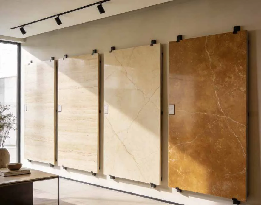 Sintered stone slab showroom